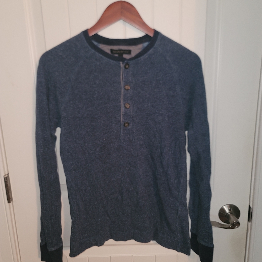 Banana Republic Blue Henley Long Sleeve Shirt Mens Small